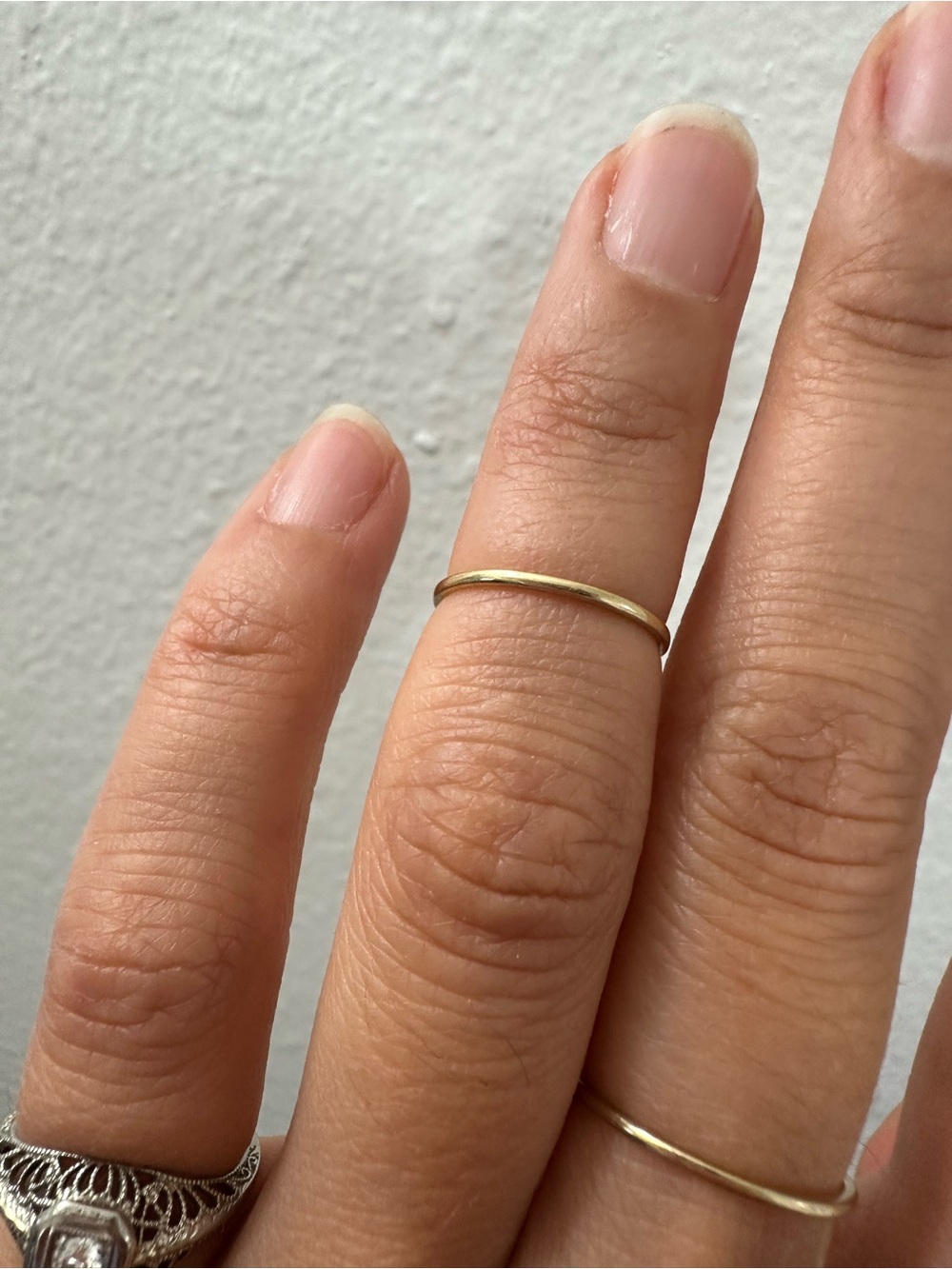10k Solid Yellow Gold Stacking Ring Dainty Minimal Gold Thin Band Size 3